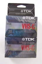 TDK 30 VHS-C Camcorder Superior High Grade 2 Pack Tape Sealed NEW Never Used Lot - £5.93 GBP