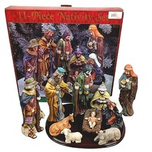 Christmas Nativity Set Fantasy Porcelain with Base Wonderland 11 Piece - £31.01 GBP