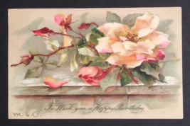 Happy Birthday Greeting Flowers Intl Art Pub Co UDB Postcard c1910s Germany - £7.96 GBP