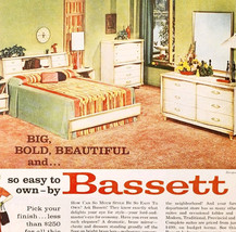 1959 Bassett Furniture Industries Advertisement Sapphire Minx Stardust D... - $24.99