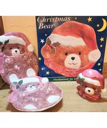 Vintage Benchmark Christmas Bear Collection Platter Set &amp; Napkin Holder ... - $24.56 CAD