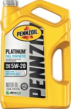 Pennzoil Platinum Full Synthetic 5W-20 Motor Oil (5-Quart, Single Pack) - £28.64 GBP