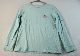 Vineyard Vines T Shirt Youth Size Large Teal Knit Long Sleeve Round Neck... - £8.04 GBP