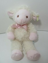 Eden Learning curve lamb plush cream pink striped feet polka dot bow baby toy - £39.56 GBP