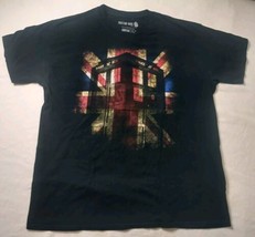 Dr Who Adult Large T-Shirt Tardis Union Jack Flag Short Sleeve Ripple Ju... - $12.55
