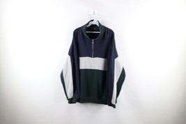 Vtg 90s Members Only Mens 2XLT Faded Color Block Half Zip Pullover Sweatshirt - £54.47 GBP