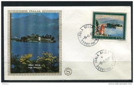 Italy 1975 First  Day Cancel Cover Colorano \Silk\ Cachet  Touriam Isola Bella - £2.38 GBP