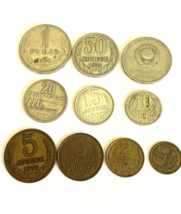 VTG set of 10 Circulated Russia USSR Soviet money coins Kopek 1964 to 1990 - £20.52 GBP