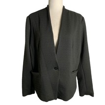 Fenn Wright Manson Textured Blazer Jacket XL Black Lined Pockets Button NEW - $41.77