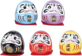 5Pcs Porcelain Mini Daruma Japanese Ochoko Daruma Ceramics Daruma Fortu - £38.88 GBP