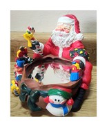 Vintage Big Arrow CO Santa W/ Toys Around A Mirror Unique Plastic Christ... - $22.46