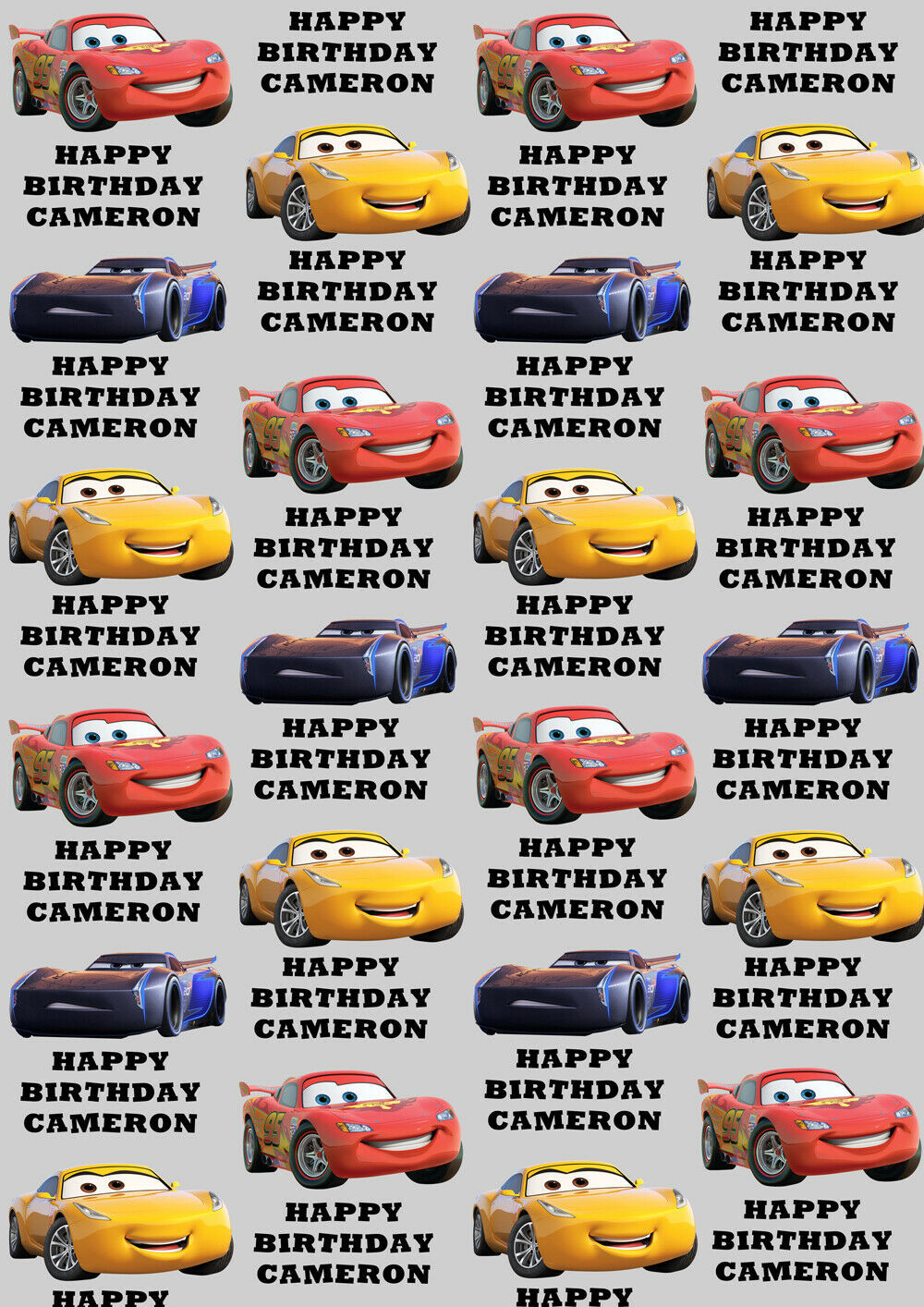 Disney Cars Personalised Gift Wrap - Lightning McQueen Wrapping Paper - $5.42