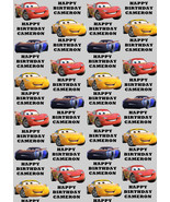 Disney Cars Personalised Gift Wrap - Lightning McQueen Wrapping Paper - $100.79 MXN