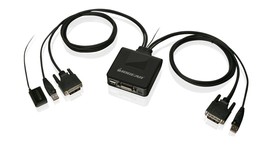 IOGEAR 2-Port USB VGA Cabled KVM Switch - 2048 x 1536 - Remote Button Switch - P - £29.12 GBP+