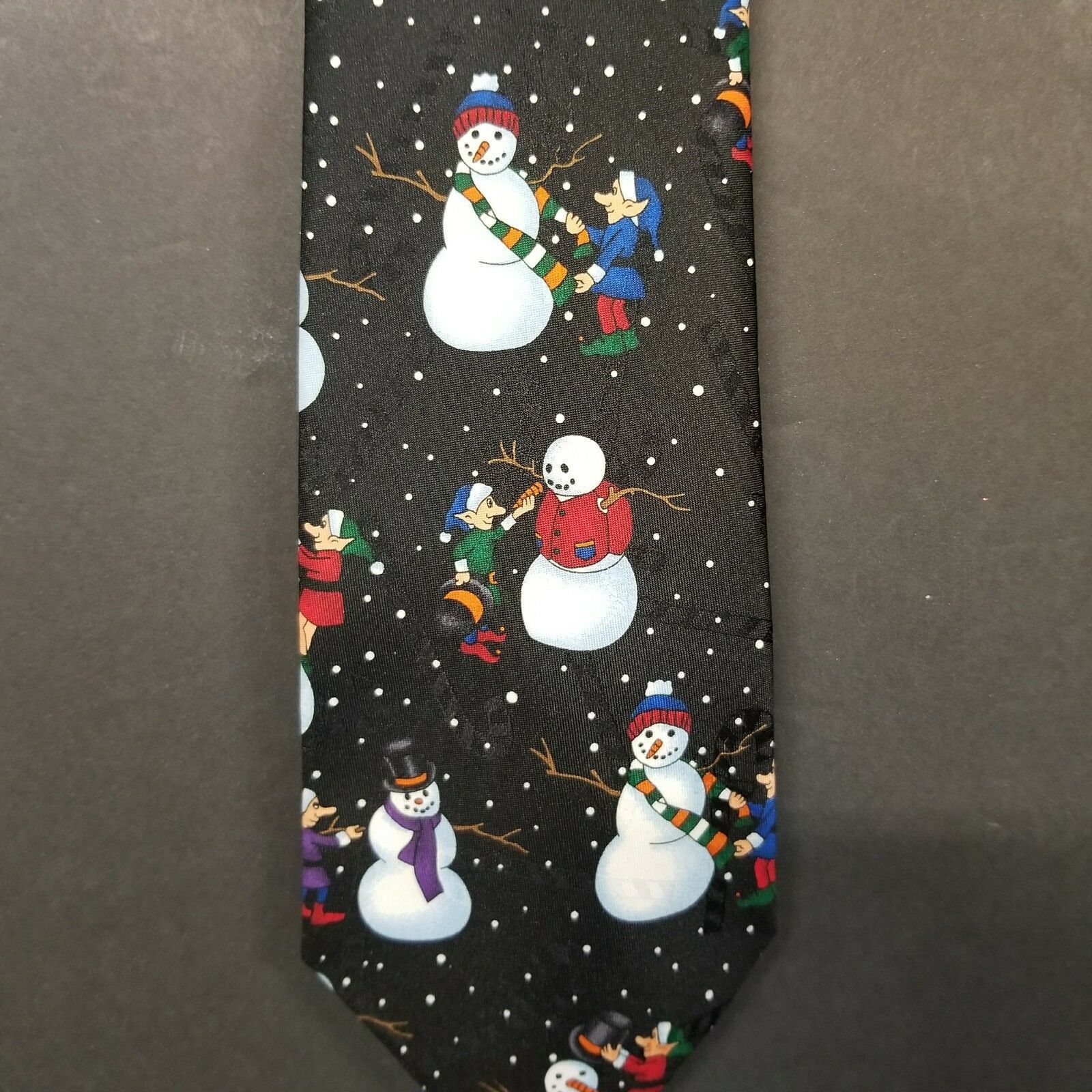 Men's Tie Hallmark Special Ties Christmas Snowman Elves  59" - $7.09