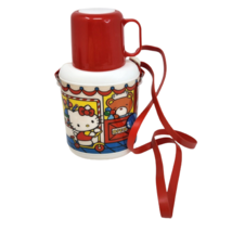 Vintage 1984 Sanrio Hello Kitty Plastic Thermos W/ Strap Mouse Bunny Teddy Bear - £59.99 GBP