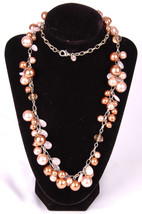 Ann Taylor Loft Necklace-Beaded Chain Dangle Baubles Colorful-31&quot;  - £21.95 GBP