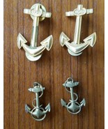 Lot of two sets of Naval Anchor Pins 1 3/8&quot; pair no rope 1&quot; pair with rope - £10.59 GBP