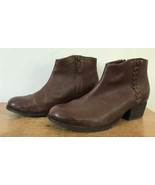 Clarks Artisan Brown Leather Side Zip Ankle Braided Chelsea Boots 8.5M 39.5 - $37.24 CAD