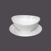 Mikasa Narumi Felicia 5257 gravy boat attached under-plate made Japan. Flaws. - £42.69 GBP