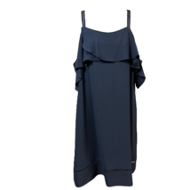 Maggy London Womens Dress Blue Crepe Sleeveless Flounce Ruffle Bodice Size 14 - £41.63 GBP