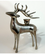 Pottery Barn Silver Plated Reindeer Figurine Candle Holder Holiday Home ... - £15.75 GBP
