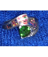 Vintage Women&#39;s Ring Sterling Silver .925 Fire Opal size 9 USA TK Vintage - €96,43 EUR