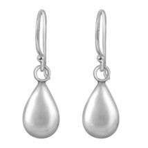 Simply Chic Shiny Dew Drop Sterling Silver Dangle Earrings - £12.13 GBP