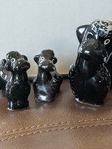 Vintage Red Clay Redware Japan Made Set of three Black Poodle Figurines  - £14.97 GBP