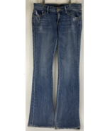 Goldsign Pants Women Sz 26 Blue Denim Jeans Flared Light Wash Low Rise Y2K - $39.59
