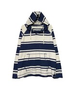 American Eagle Mens Blue White Stripe Cotton Hooded Top Shirt Size Medium - £7.38 GBP