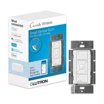 Lutron Casta Smart Dimmer Switch for ELV+ Bulbs, 250W LED, PD-5NE-WH, White - £148.66 GBP