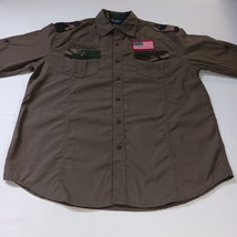 Swaggers designed by Genesis Men's XL Button Up Green Shirt U.S. Force U.S. Flag image 9