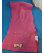 Childs Disney Princess Scarf Pink Acrylic w Rhinestone Crown Design appr... - £5.44 GBP