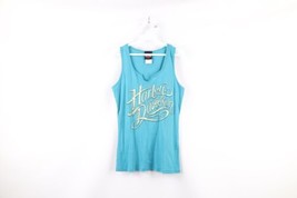 Vintage Harley Davidson Womens Large Faded Spell Out Script Tank Top T-Shirt USA - £30.51 GBP