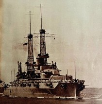 US Atlantic Navy Fleet Warship WW1 1920s Dreadnoughts Military Centerfol... - £47.40 GBP
