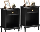 Wooden Nightstand Set Of 2, End Table With Storage Drawer And Opening Sh... - $210.99