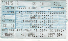 Garth Brooks Ticket Stub 1997 Syracuse Carrier Dome Syracuse University Country - £11.52 GBP