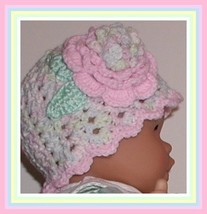 Pastel Baby Hat Pink Girls Off White Lavender Blue Yellow Girl 3 12 months - £13.58 GBP
