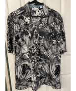 Caribbean  Men&#39;s Size Large Black and White Floral Shirt New WITHOUT Tags - £18.32 GBP