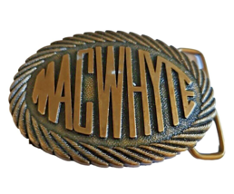 Mac Whyte Belt Buckle Wire Rope Brass Made in USA Vintage Aircraft Cable  - £12.36 GBP