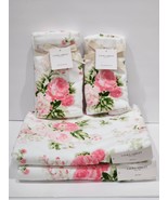 Laura Ashley Ashfiled Shabby Chic Bath Hand Tip Towels Pink Roses Floral... - €97,72 EUR