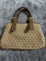 Dooney &amp; Bourke Leather &amp; Signature Cloth Handbag Bag Pocketbook Purse K... - £29.97 GBP