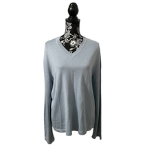 Banana Republic Silk Cashmere Blend V-Neck Pullover Sweater Baby Blue Size Large - £19.89 GBP