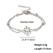 10pcs/lot Witch Knot Charm Bracelets Women Stainless Steel Gold Color Irish Knot - £30.92 GBP