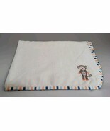 Babies R Us Cream Monkey Orange Blue Stripe Trim Security Baby Blanket - $54.16 CAD