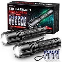 WdtPro LED Flashlight High Lumens SR2000 Pro - 2 Pack Brighter Tactical Flash... - £11.24 GBP