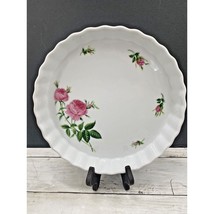 Christineholm Porcelain Rose Pattern Quiche, Tart, Pie Plate 9.5&quot; Baking... - £13.27 GBP