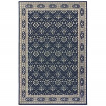 HomeRoots 388741 4 x 6 ft. Navy &amp; Gray Floral Ditsy Area Rug - £135.74 GBP