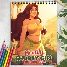 Beauty Chubby Girl Spiral Coloring Book to Relax and Unwind - £13.30 GBP